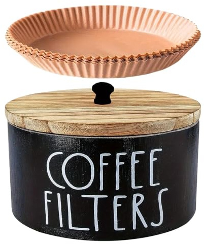 Kaffefilterbehållare Trä Inredning Landsbygdsstil Med Lock Till Bar