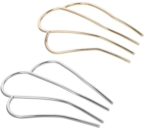 Ciieeo Baguettes à Cheveux Vintage en Métal Or et Argenté, Légères et Confortables, Lot de 2 Pièces pour Coiffures Élégantes Style Rétro