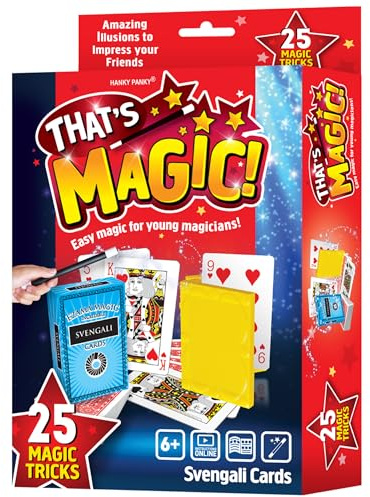 That's Magic Svengali Cards - 25 Kids' Incredible Tricks and Deck Set | Aesthetic Specialised Tapered Card Manipulation Prop Board Pack for Sleight of Hand Theatre Clever Magic Fan Hobby Gifts