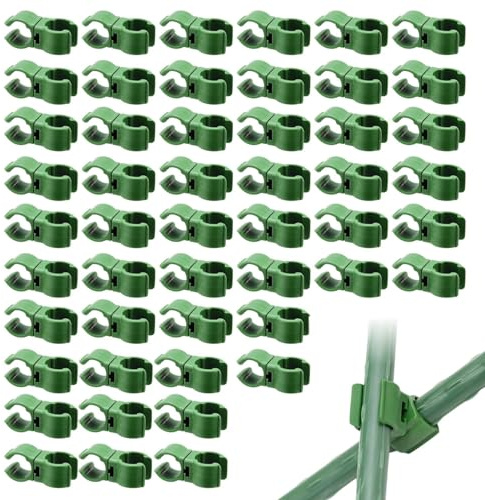 50 Pièces Connecteurs pour Tuteur de Plante, Clips de Liaison pour Tuteur et Support de Plante, Accessoires de Jardin pour Plantes Grimpantes et Plantes en Pot (11 mm)