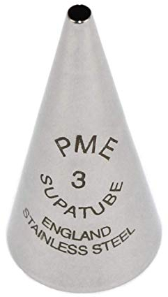 PME ST3 Bocchetta Decorativa Professionale, Acciaio Inossidabile, Argento, 1.72 x 1.72 x 3.5 cm