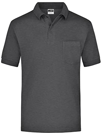 James & Nicholson Kurzarm Poloshirt mit Brusttasche - Klassisches Herrenpolo aus feiner Piqué-Qualität
