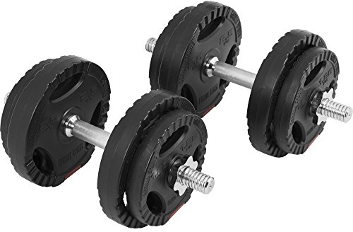 GORILLA SPORTS® Kurzhantelset - 20 kg oder 30 kg, Ø 30mm, 2 Kurzhantelstangen mit 4 Sternverschlüssen, Griff gerändelt, Kunststoff - Hantelset, Gewichte, Kurzhanteln 2er Set, Kurzhantel Set