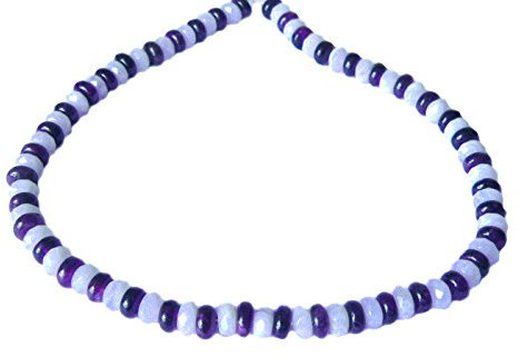 Amethyst Chalcedon Button Edelstein Kette Halskette Collier Größe 45 cm