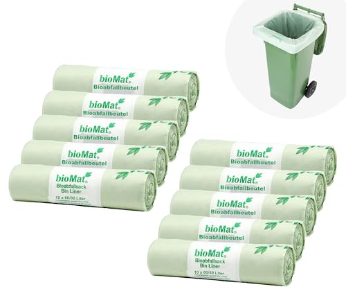 Sacs poubelle compostables et biodégradable - BIOMAT®, 60-80 Lt. (10er Pack)
