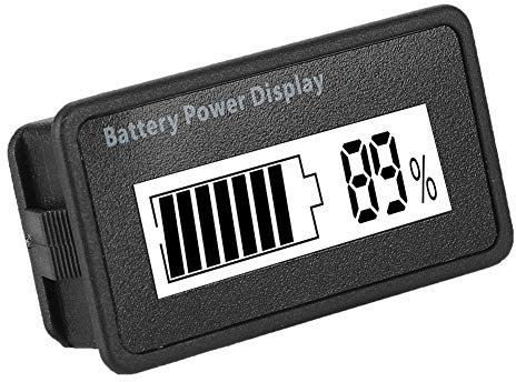 Battery Capacity , LCD Batterie Kapazitäts Batteriestand Temperatur Meter Gauge, 12V 24V 36V 48V LCD-Anzeige Prozentsatz Indikator Tester Electric Quantity Detector