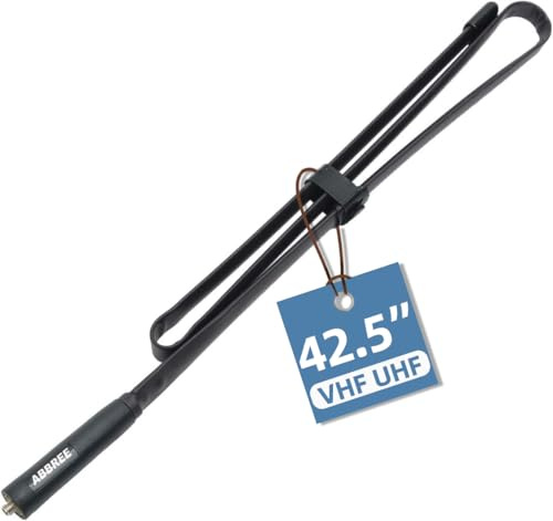ABBREE Antena de Radio Ham de 42.5 Pulgadas de Largo Alcance SMA Hembra, Doble Banda 144/430 MHz, Antena táctica CS Plegable para Baofeng UV-5R BF-F8HP 5RM UV-21R K5PLUS AR-152 GM-15 Pro GM-5RH UV-5G
