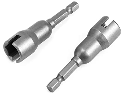 QWORK® Giraviti per dado ad aletta, con codolo esagonale da 1/4 / 6.3 mm per pannelli, viti, gancio C e gancio Q-Hanger, in acciaio, 2pcs