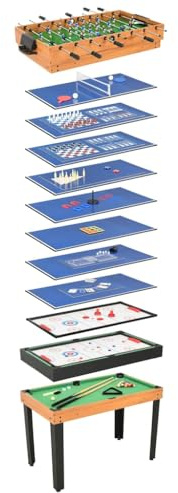 vidaXL Multi-Spieltisch, 15-in-1, 121 x 61 x 82 cm, Ahorn