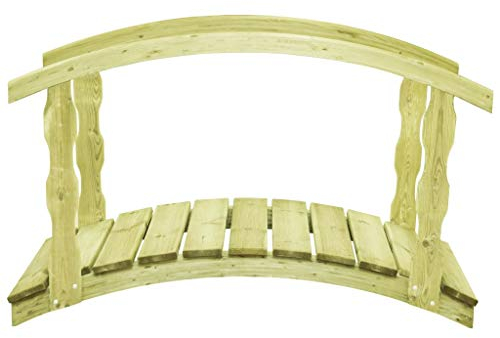 Tidyard Gartenbrücke mit Geländer Rustikal Holzbrücke Teichbrücke Brücke Holzsteg Zierbrücke Deko 170×74×105 cm Kiefernholz Imprägniert