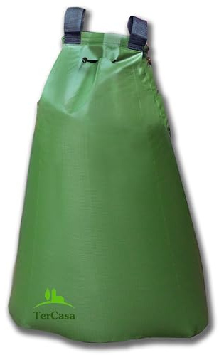 TerCasa® Bewässerungssack 75 Liter aus robustem PVC Gießbeutel zur schonenden Bewässerung über 11 Stunden Wassersack mit Reißverschluss und Trageschlaufen