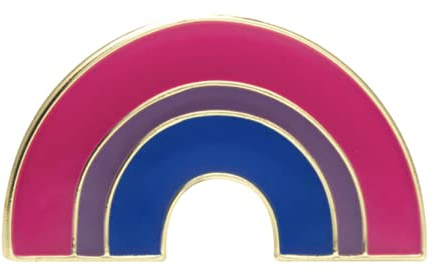 BI Bisexual Pride Regenbogen-Flaggen-Brosche, 25mm x15mm, Aluminium