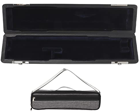 Flötenetui aus Leder | Oxford Stoff Baumwolle Grau Etuis | Flute Cover Tasche für 16-Loch Flöten Musikliebhaber