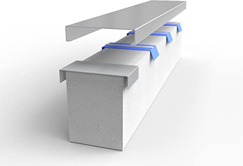 Alu-Mauerabdeckung Komplettsystem - Abdeckung 2,0 m inkl. 3x Schnapphalter und 1x Stoßblech - Größe: M, Farbe: Grau RAL 9006