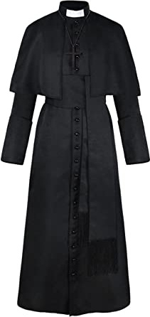 kinstell 2026 tunika kostym för män medeltida retro munk präst rock halloween cosplay kostym kappa