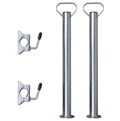 SKM 2 soportes de estacionamiento con 2 soportes de sujeción para rueda de apoyo de 48 mm, peso: 5,52 kg, 210311