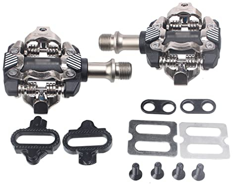 BUNGAA Mountainbike-Pedale, Mountain Nylon Fiber Cleats Set Klickpedale, kompatibel mit SPD-Struktur (Color : Svart)