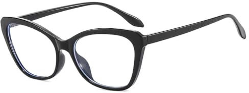 MUTYNE Cat Eye Computer-Brillen Damen Blaulicht blockierende Brillengestelle Vintage-Dekoration Fake-Brillen,Schwarz,Einheitsgröße