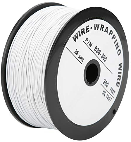 UL1007 100 Meters 26AWG Tinned Copper Electrical Wire, Cable Line Aviation Wiring, Low Voltage Small Gauge Solid Wire White for Electronics and Electrical Equipment Internal Connecting Wire