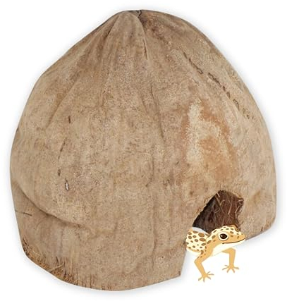 ProFlora® Kokosnuss Schale für Terrarien und Käfige - Natürliches Versteck für Hamster, Schlangen, Insekten, Spinnen (Quer halbiert, 2 Stück)