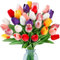 Sggvecsy 30 Pcs Fake Tulips Artificial Flowers Real Touch PU Faux Flowers Tulip Stems for Wedding Spring Bouquet Floral Arrangement Party Home Office Decorations for Mother's Day (Multi Colors)