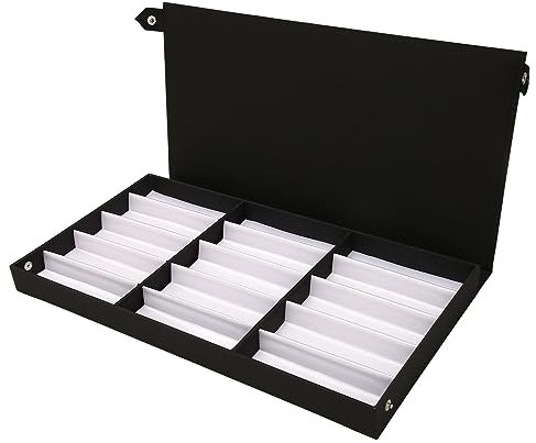 Aumotop Organisateur de Lunettes de Soleil à 15 Grilles, Mallette de Rangement en Nylon, Tiroirs de Bureau, Boîte D'exposition de Bijoux Blanc