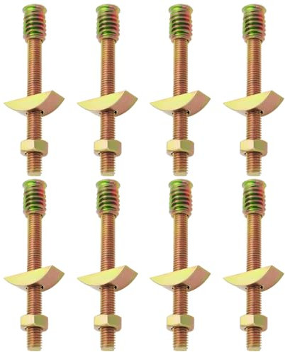 EMSea 8 Juegos de Accesorios para Camas en Forma de Media Luna 4 en 1 Arandelas Pernos Accesorios para Varillas Roscadas para Muebles Tuercas Y Pernos M8 Insertos para Ensamblaje