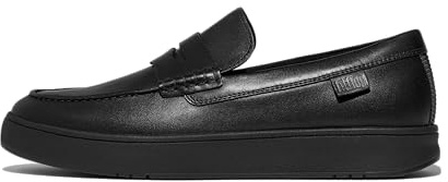 Fitflop Rally - Mocasines de Cuero para Hombre, Color Negro, Talla 12, Todo Negro., 47 EU