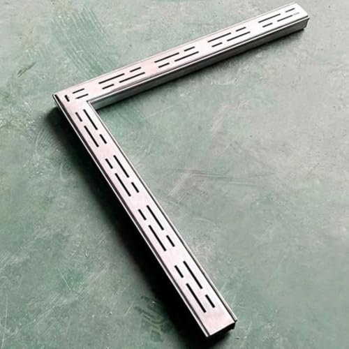 ZIUSFAC Canaleta De Drenaje con Rejilla Canaleta Desague De Metal Drenaje De Canal Estrecho Canaleta De Desagüe Lineal Canalón De Lluvia para Patio Cocina Baño(Corner 5x5cm(2x2))