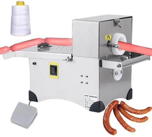 QUSYZD Macchina legatrice per Salsicce per Uso Commerciale, Macchina per Nodi per insaccatrici in Acciaio Inossidabile con Interruttore a Pedale, Macchina legatrice Automatica per Salsicce PE,