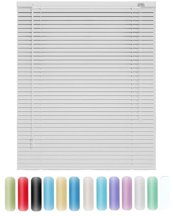 Tende Veneziana in Alluminio su Misura Larghezza 25-165cm Altezza 50-290cm, Privacy, 25mm Persiane Veneziane Orizzontali per Finestre Interne(Silver)