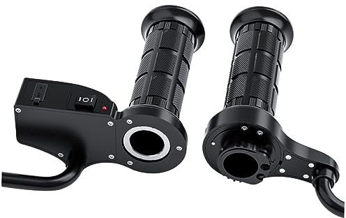 JECOMPRIS Puños Calefactables Para Moto 12v Pantalla Digital y Usb Manillar Calefactable Eléctrico Temperatura Ajustable Accesorios Para Motocicleta Fundas Calefactoras Para Manillar