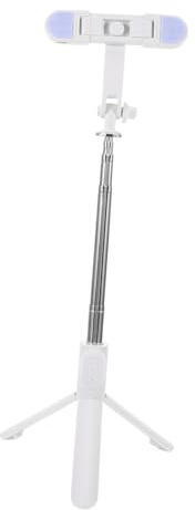 Trépied pour Téléphone Portable Selfie Blanc en Plastique | Installation Rapide, Hauteur Réglable, pour Voyages et Diffusions en Direct, Support Stable pour Mobile