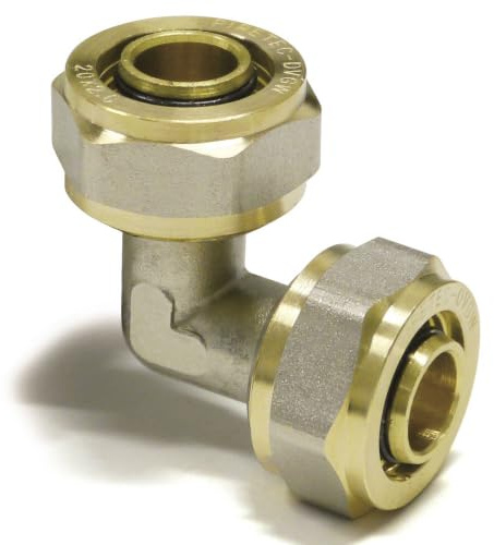 Pipetec Schraubfitting Winkel 26 x 3mm | für Mehrschichtverbundrohr und Aluminiumverbundrohr, DVGW Zertifiziert