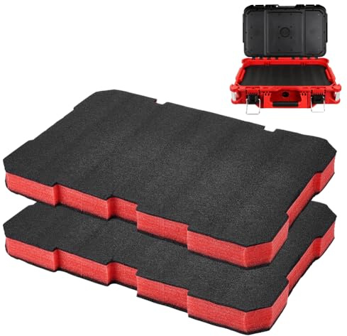 NBEADS 2 Pack Foam Inserts Kit, 33.6x50cm Pre Scored Craft Foam Pad for Toolbox Cabinet Chest Drawer Storage Craft (for 48-22-8424 Foam Inserts), Black