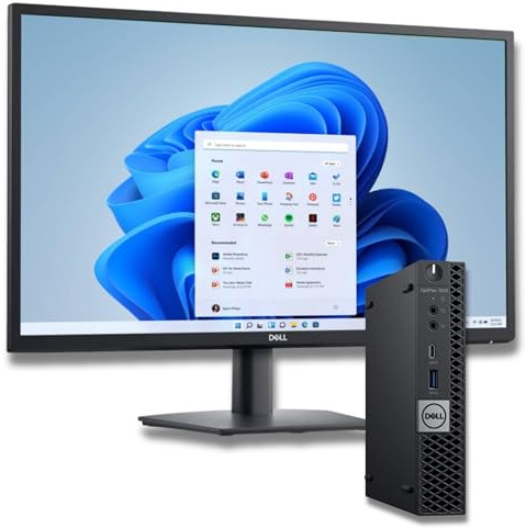 Bundle PC Dell OptiPlex 7070 Micro + Monitor Dell 27 Pollici Full HD | Intel Core i9 8 Core 16 Thread fino a 5.0 GHz | 16GB DDR4 | SSD NVMe 512GB | Windows 11 Pro | Garanzia 36 Mesi