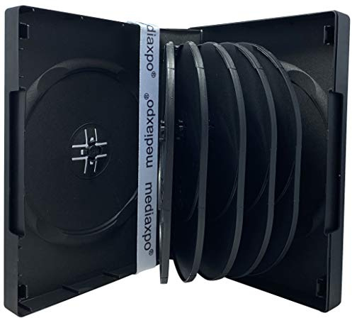 5 custodie da 12 posti per cd e dvd, spessore 39mm con tasca trasparente per copertina