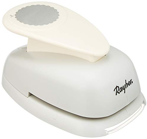 Rayher Hobby 8964200 Motivstanzer Rund/Kreis, mit Zierrand, 5,08cm- 2 Zoll, geeignet für Papier/Karton, Transparente