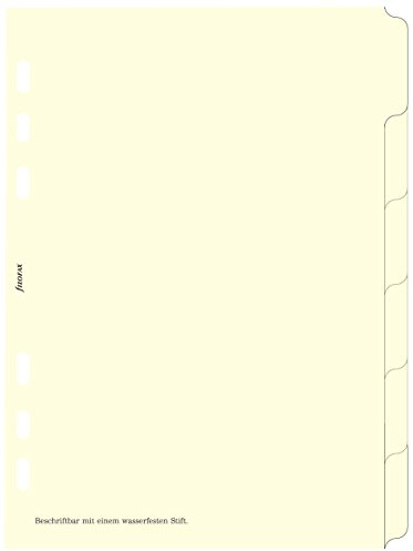 Filofax 250192 Register A5, blanko, 6-er Set, weiß