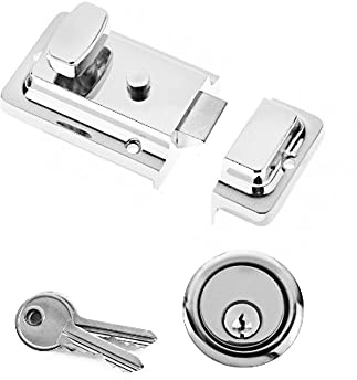 Yale YES-NL-CH Essentials Nightlatch, 60mm backset, Chrome Finish