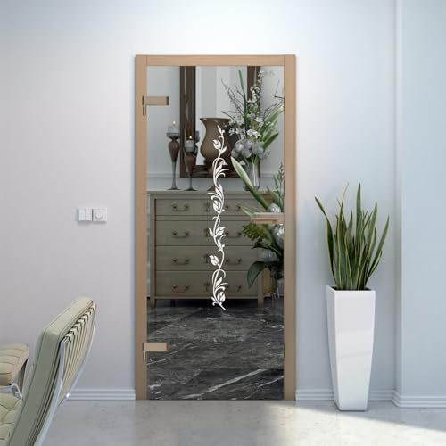 Glastür Aufkleber Tattoo Folie Glasdekor Fensterfolie Sichtschutz Wohnzimmer oder für alle Glasflächen Sichtschutzfolie für Türen GDT005 Größenwahl (ca. 120cm x 15cm)