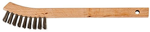 PFERD 85065 Kleiner Reinigungskratzbürste, gebogener Griff, .006 Edelstahl, 2 x 9 Drahtreihen, 8-5/8 Zoll L x 1/2 W (36 Stück)