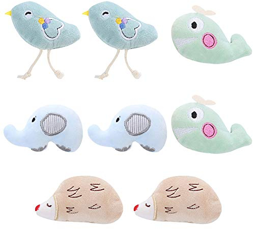 8 Spielzeugen mit Katzenminze, süßem Plüschkatzenspielzeug, Katzenminzenset, Katzenspielzeug, Aktivitätsspielzeug, Katzenspielen für Katzen, Kätzchen, für Katzenaktivität Kratzspielzeug Interaktiv