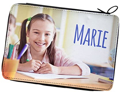 Eurofoto Mäppchen mit Foto selbst gestalten | Federmappe personalisiert | inkl. Stifte, Lineal, Radierer, Spitzer |