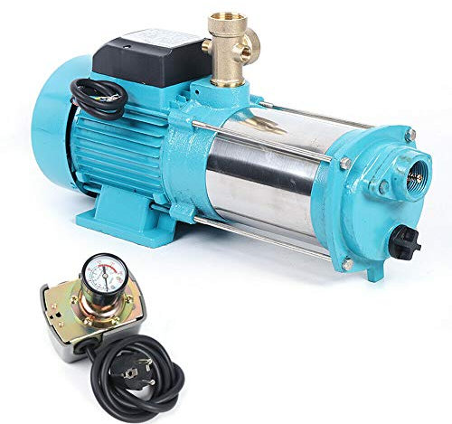centrifugalpump hushållsvattenverk, trädgård husvattenverk centrifugalpump vattenpump INOX 1 300 watt 9,8 bar 6 000 l/H tryckbrytare