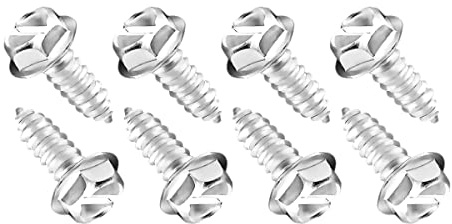 CGEAMDY Set di Viti Antifurto per Targa Auto, Kit Fissaggio Targhe Completo, Elementi di Fissaggio di Sicurezza a Vite per Targa Assortimento Fisso in Acciaio Inossidabile Antifurto Bulloni (3Argento)