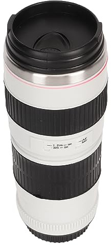 Kamera-Objektiv-Kaffeebecher, Edelstahl-Objektivbecher mit Deckel, isolierter auslaufsicherer Reisebecher Tee-Wasserflasche, tolle Geschenke für Fotografen, Heimbedarf, Freunde