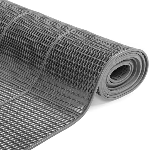 MYOYAY Drainage Pool Flooring Mats 3 x 10FT Swimming Pool Non Slip Mat PVC Splash Matting Mesh Hollow Doormat Roll Heavy Duty Commercial Anti Slip Floor Mats for Outdoor Indoor Garage Kitchen Bathroom