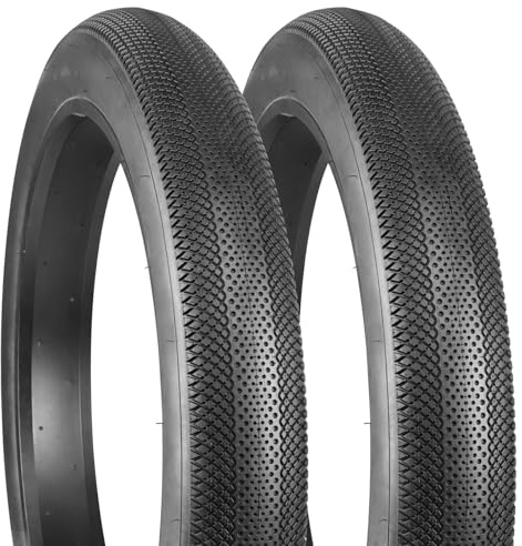 GRELiving 2er-Pack 60TPI Faltbar Fat Bike Tire Fett Fahrradreifen E-Bike Reifen 26x4.0 Ersatz Fahrradreifen für Mountain Snow and Beach Bike Schwarz