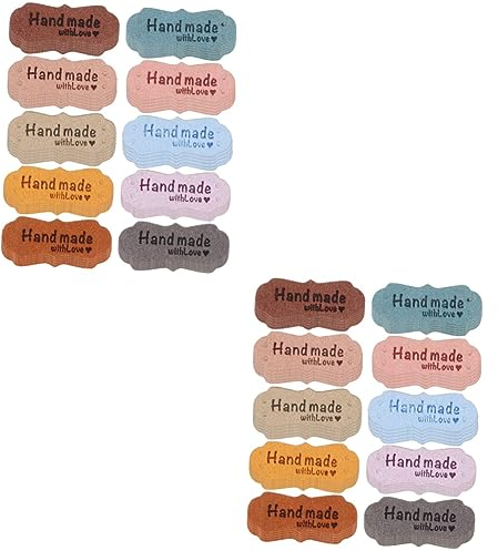 LALAFINA 200stücke Pu Etiketten Mit Geprägten Buchstaben Bunte Labels Für Taschen Kleidung Und Schuhe Handgemachte Für Kreative Bastelprojekte